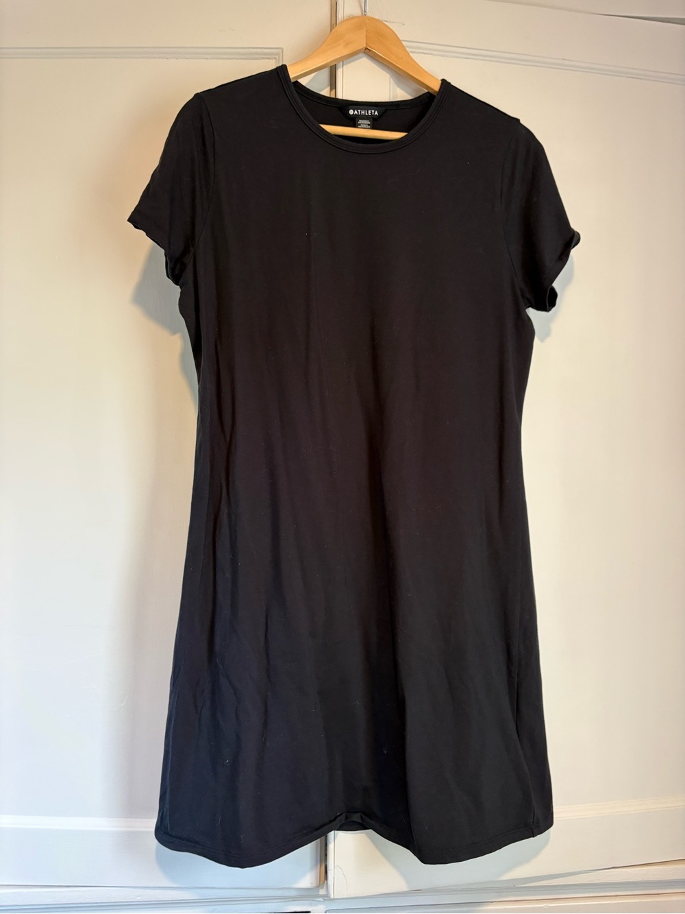 Athleta Black Supima Cotton Short Sleeve T-Shirt Dress
